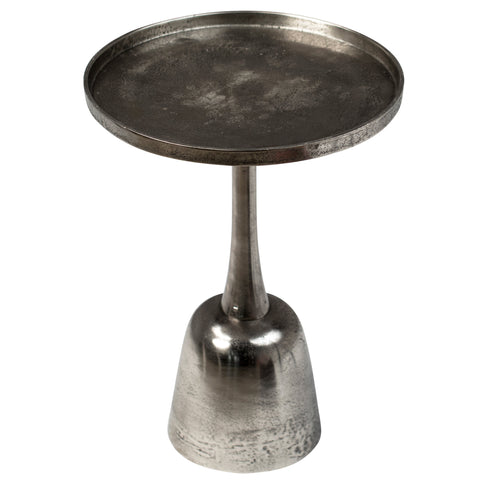 Wolvar Raw Nickel with Black Patina Finish Side Table