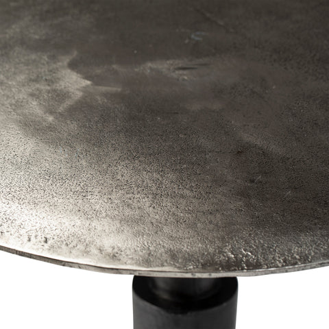 Higsby Raw Nickel with Black Patina Finish Bistro Table