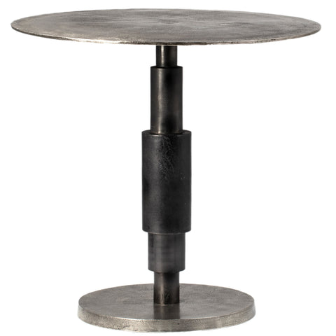 Higsby Raw Nickel with Black Patina Finish Bistro Table