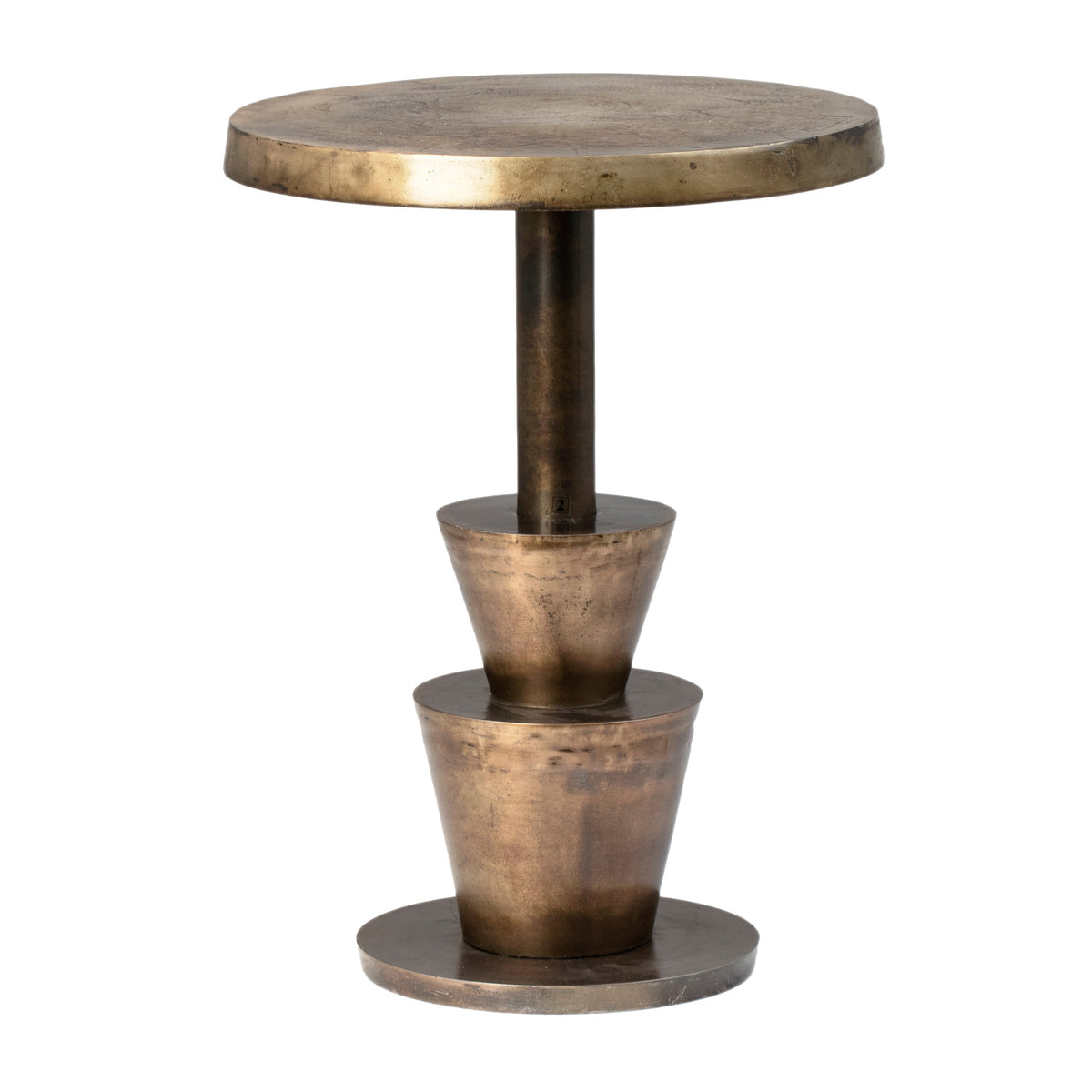 Kenway Antique Brass Finish Side Table