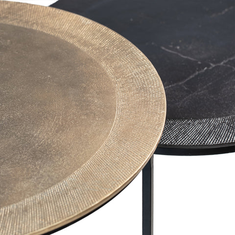 Azure Black and Antique Brass Finish Nesting Tables