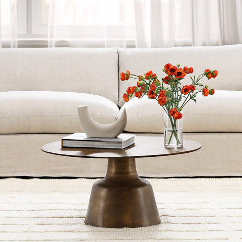 Golbez Vintage Brass Antique Finish Coffee Table