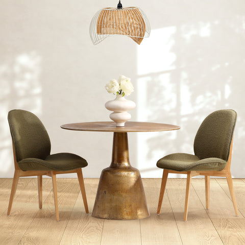 Golbez Antique Brass Finish Dining Table