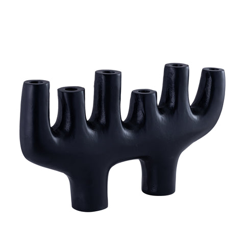 Fran Black Finish Candle Holder