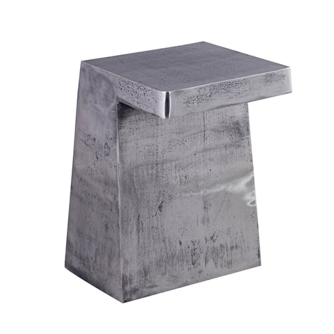 Nedra Raw Nickel Finish Side Table
