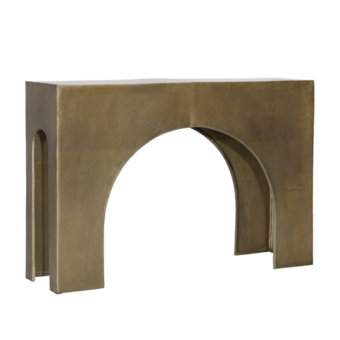 Morris Antique Brass Console Table