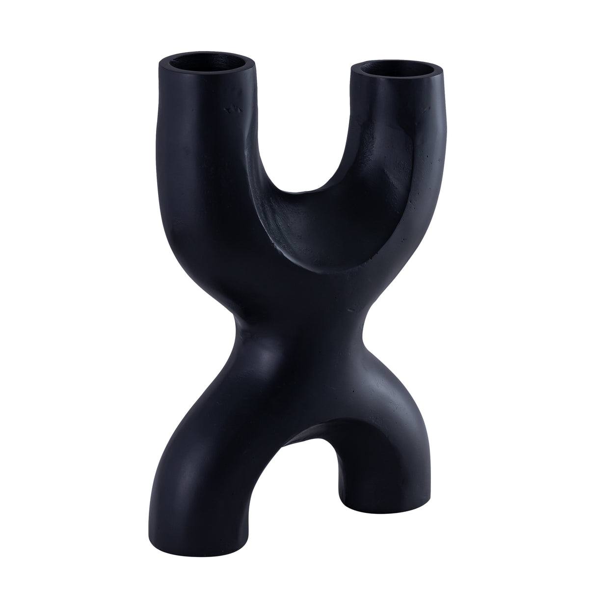Hana Black Finish Candle Holder