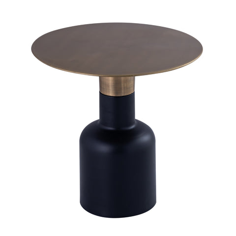 Vida Antique Brass and Black Side Table