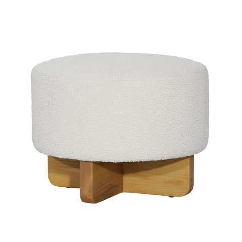 Chaste Off White and Natural Ottoman