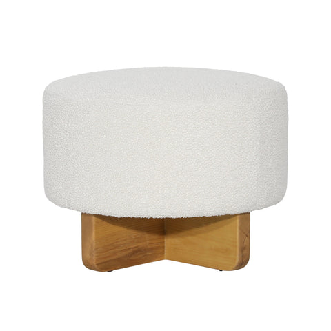 Chaste Off White and Natural Ottoman