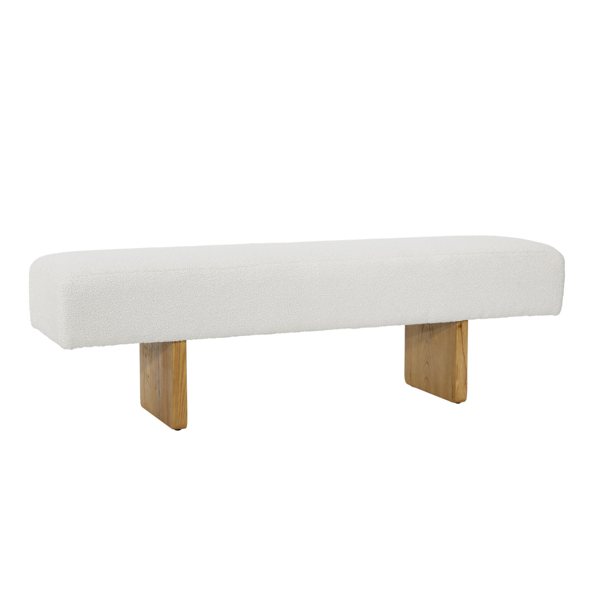 Elina Ivory and Natural Legs Bench