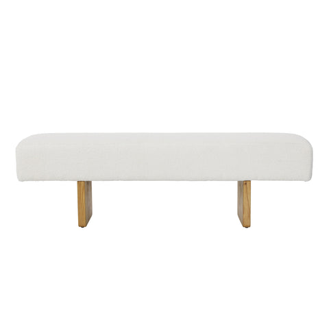 Elina Ivory and Natural Legs Bench