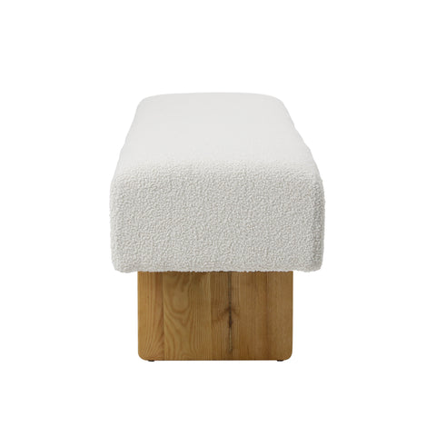 Elina Ivory and Natural Legs Bench