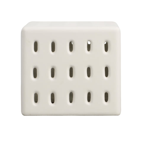 Decker White Finish Outdoor Side Table