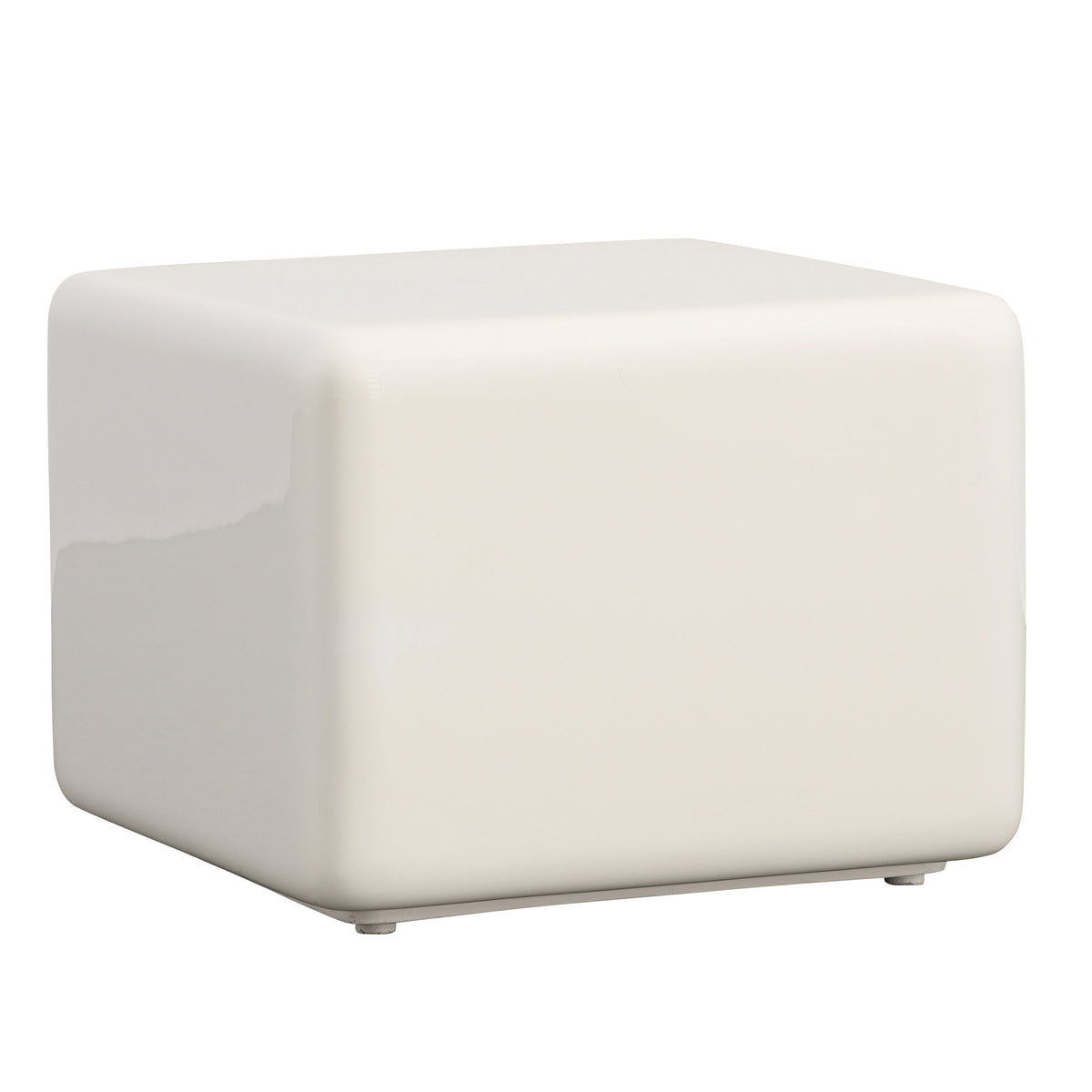 Terrance White High Gloss Finish Outdoor Side Table