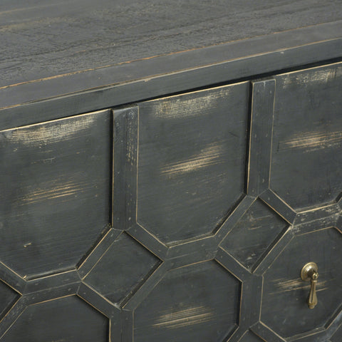 Harten Antique Black Finish Sideboard