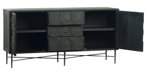 Harten Antique Black Finish Sideboard