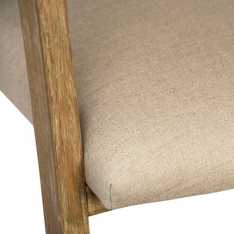 Jensen Antique Wood Sealed Finish and Beige Fabric Dining Chair