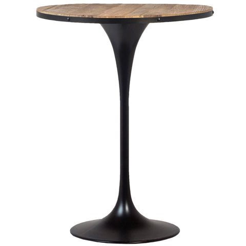 Carper Black Metal and Natural Wood Sealed Finish Bar Table  Model DOV9258