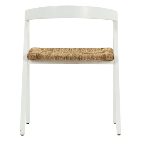 Harlene White and Natural Finish Dining Chair
