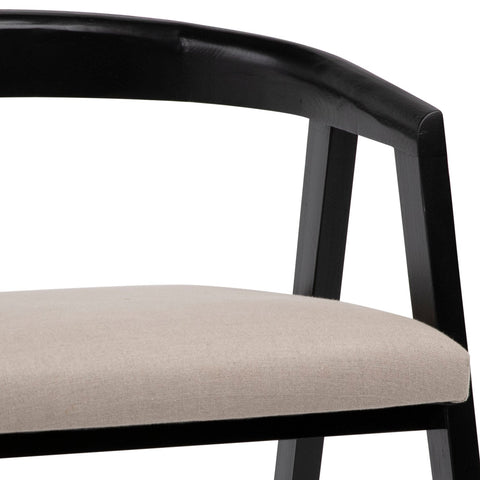 Baler Matte Black Frame with Light Taupe Upholstered Seat Dining Chair