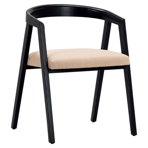 Baler Matte Black Frame with Light Taupe Upholstered Seat Dining Chair