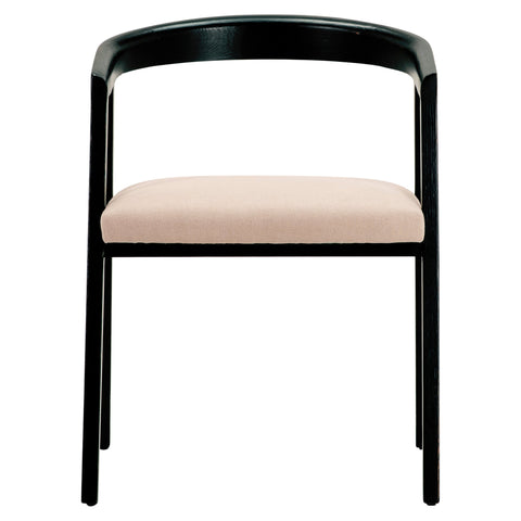 Baler Matte Black Frame with Light Taupe Upholstered Seat Dining Chair