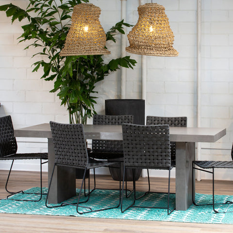 Santino Dark Grey Concrete Finish Outdoor Dining Table