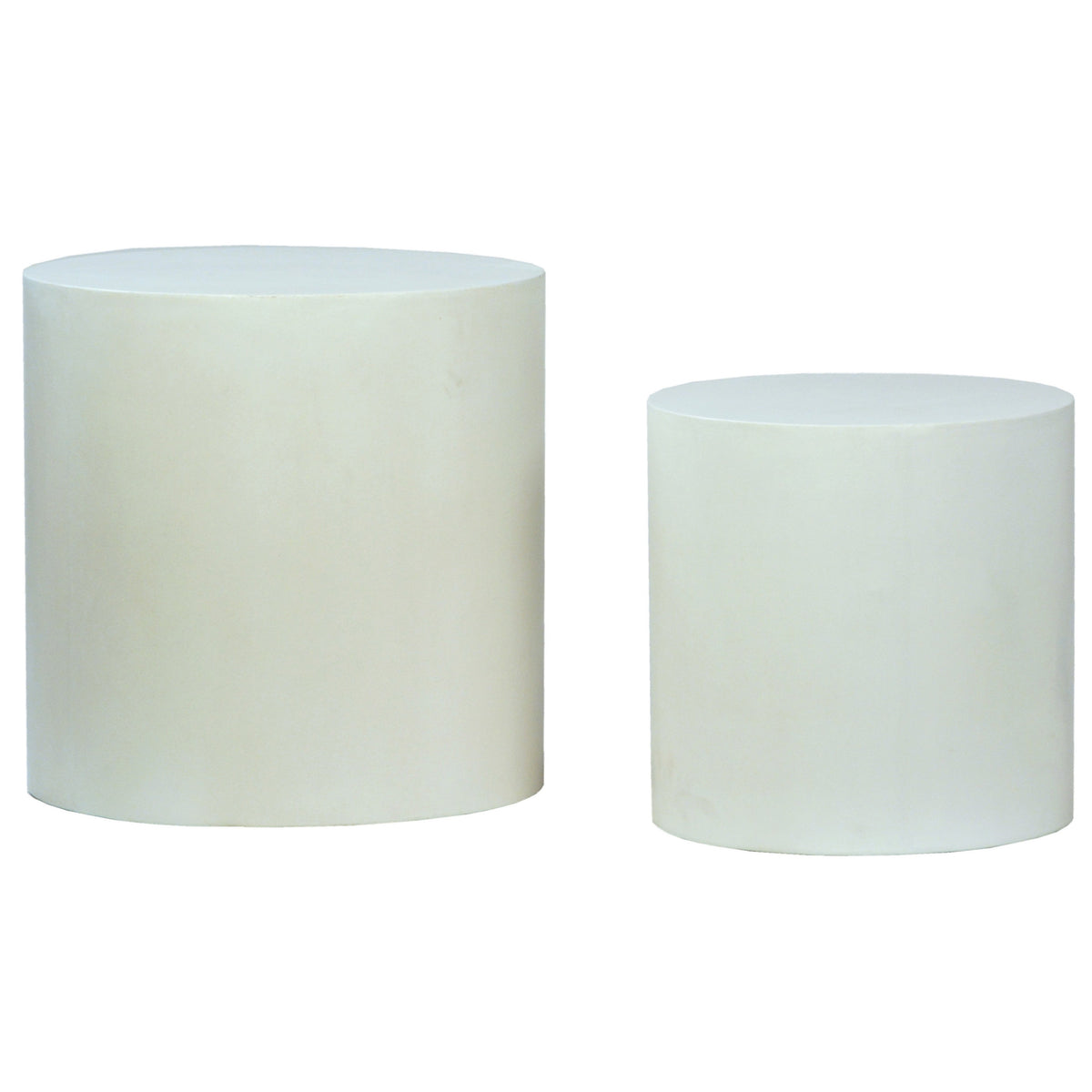 Portman White Finish Outdoor Side Tables Set Of 2