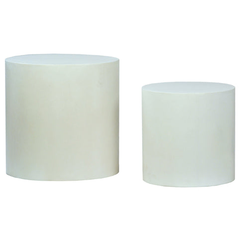 Portman White Finish Outdoor Side Tables Set Of 2