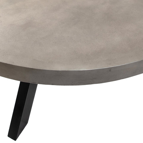 Camrose Dark Grey Concrete Finish and Black Base Outdoor Table