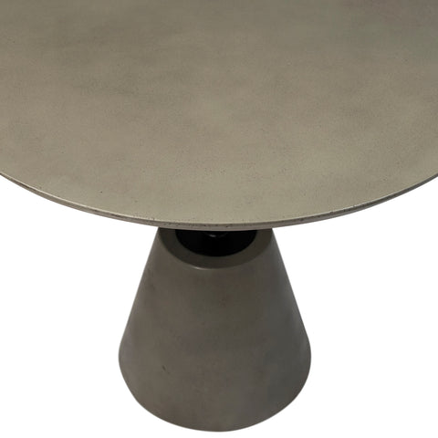 Carigan Dark Grey Concrete Finish and Black Metal Outdoor Bistro Table