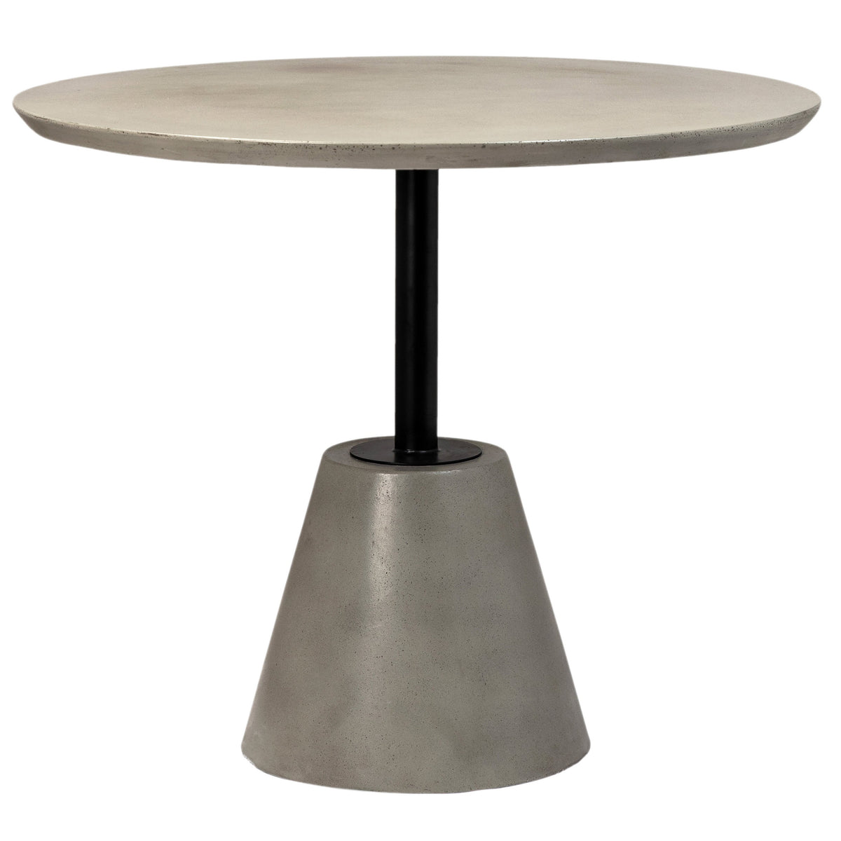 Carigan Dark Grey Concrete Finish and Black Metal Outdoor Bistro Table