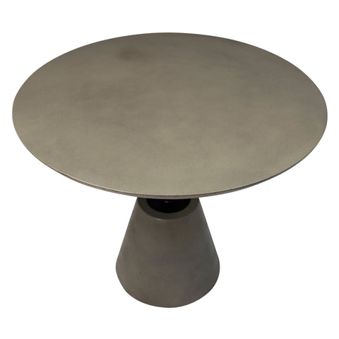 Carigan Dark Grey Concrete Finish and Black Metal Outdoor Bistro Table
