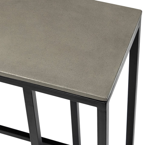 Baston Dark Grey Sealed with Acrylic and Black Base Side Table