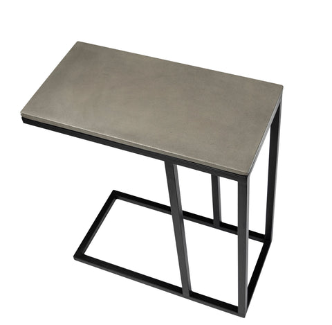 Baston Dark Grey Sealed with Acrylic and Black Base Side Table