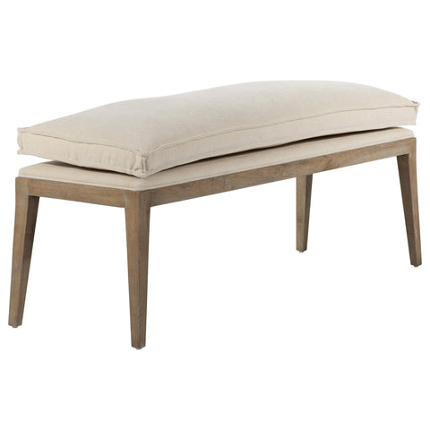 Jordan Grey Wash Finish and Ivory Fabric Bench