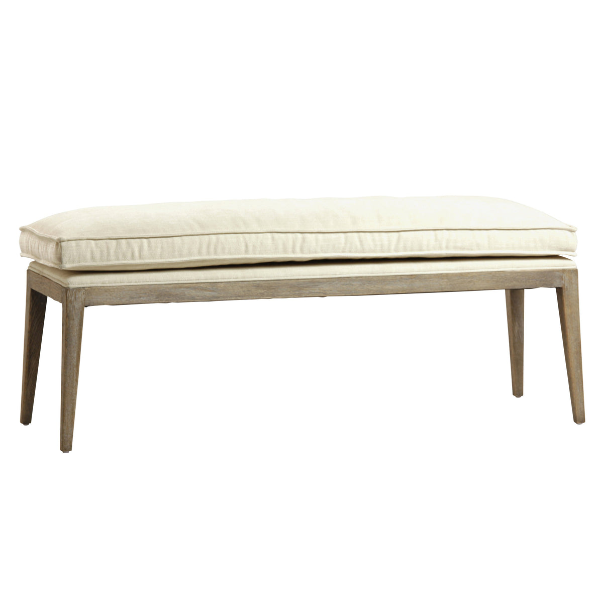 Jordan Grey Wash Finish and Ivory Fabric Bench