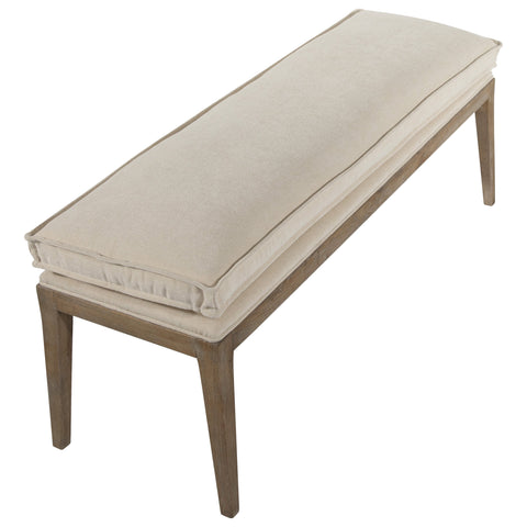 Jordan Grey Wash Finish and Ivory Fabric Bench