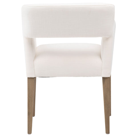 Booker Natural White Fabric and Natural Dining Chair