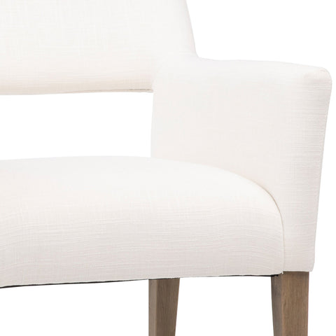 Booker Natural White Fabric and Natural Dining Chair