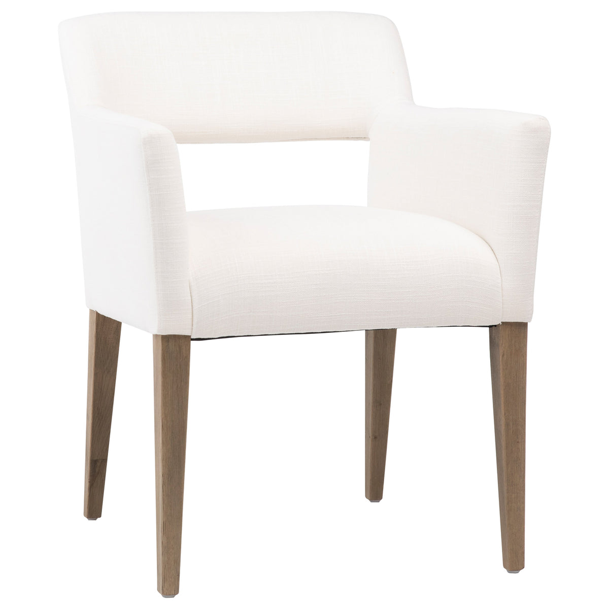 Booker Natural White Fabric and Natural Dining Chair