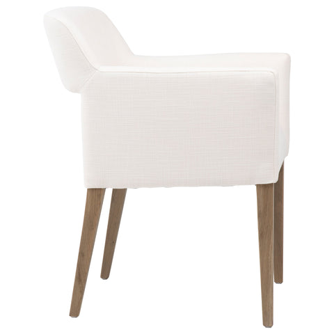Booker Natural White Fabric and Natural Dining Chair