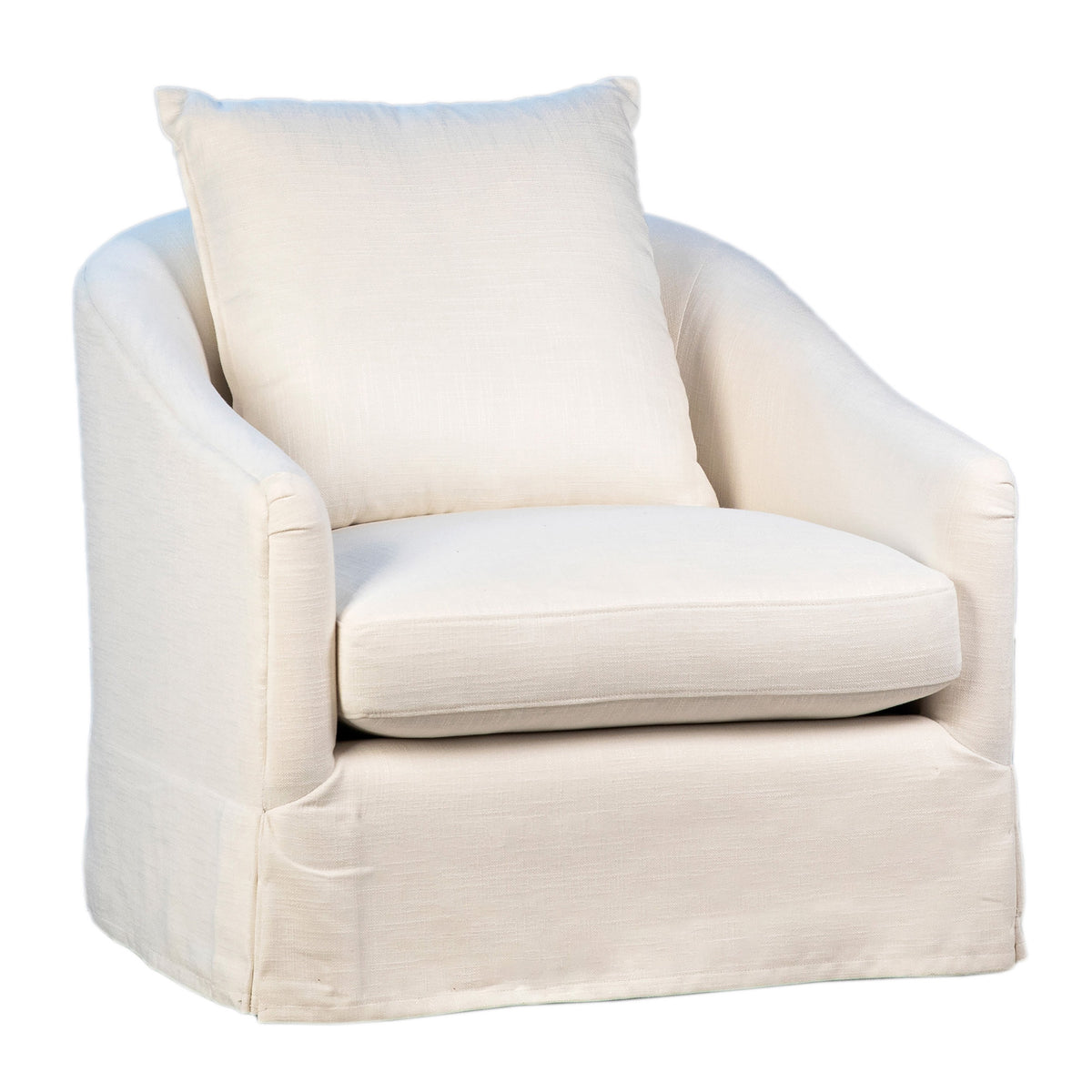 Laura Natural White Swivel Chair