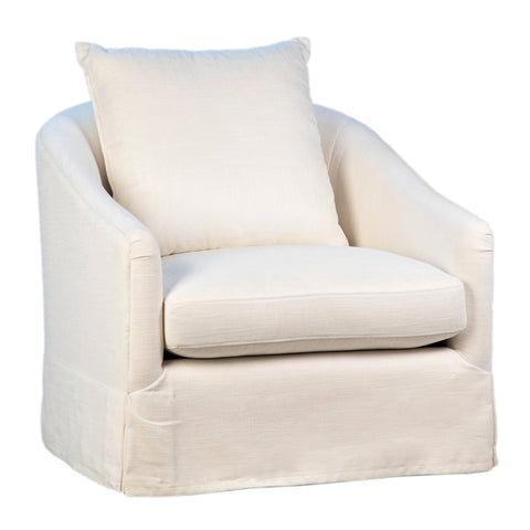 Laura Natural White Swivel Chair