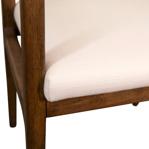 Sorrento Natural White and Medium Brown Wood Finish Dining Chair