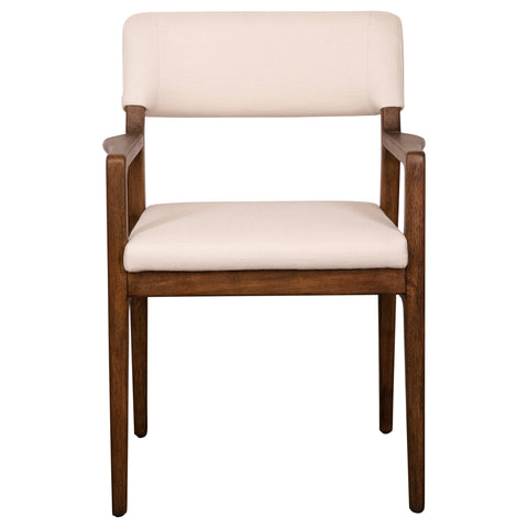 Sorrento Natural White and Medium Brown Wood Finish Dining Chair