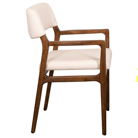 Sorrento Natural White and Medium Brown Wood Finish Dining Chair