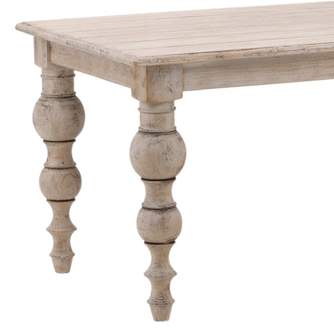 Merak Antique Weathered Wood Finish with Water Base Sealer Dining Table