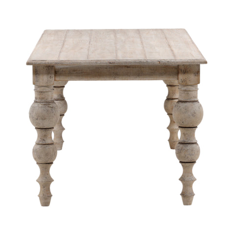 Merak Antique Weathered Wood Finish with Water Base Sealer Dining Table